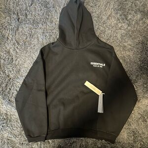 Mens Large Essentials Black Hoodie